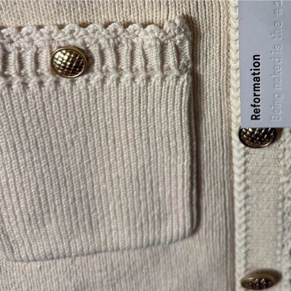 Reformation Mini Dress Women's Small Ivory Catalina Organic Cotton NWT - Picture 8 of 8